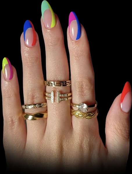 Unhas francesinhas criativas e coloridas